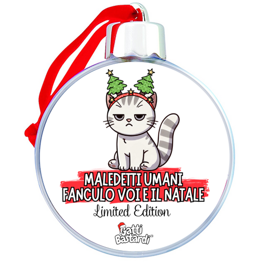 Addobbo natalizio "MALEDETTI UMANI, FANCULO VOI E IL NATALE"