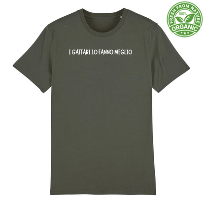 T-Shirt Unisex Premium Organic "I GATTARI LO FANNO MEGLIO"