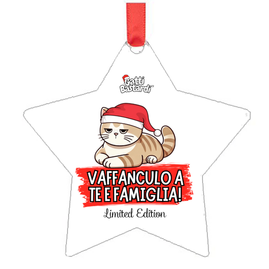 Addobbo natalizio "VAFFANCULO A TE E FAMIGLIA"