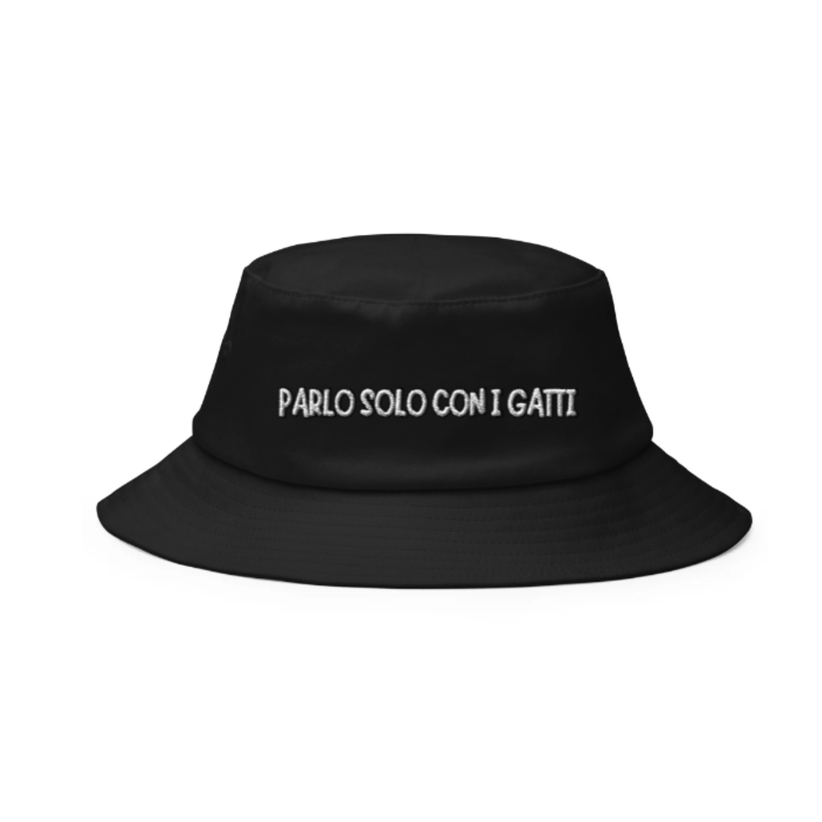 Cappello Bucket “PARLO SOLO CON I GATTI”