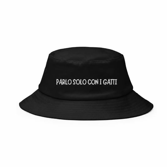 Cappello Bucket “PARLO SOLO CON I GATTI”
