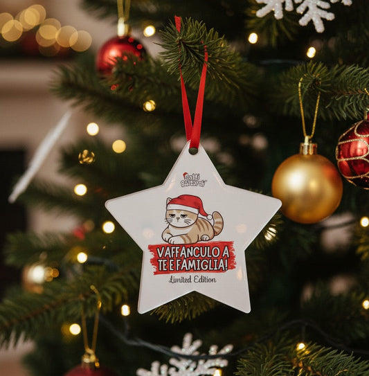 Addobbo natalizio "VAFFANCULO A TE E FAMIGLIA"