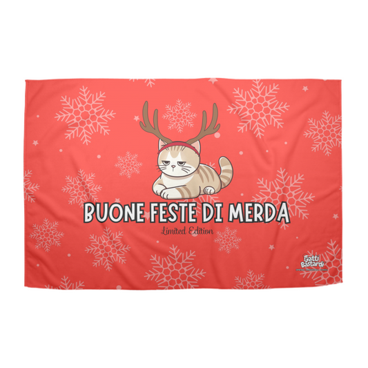 Plaid in Pile "BUONE FESTE DI MERDA"